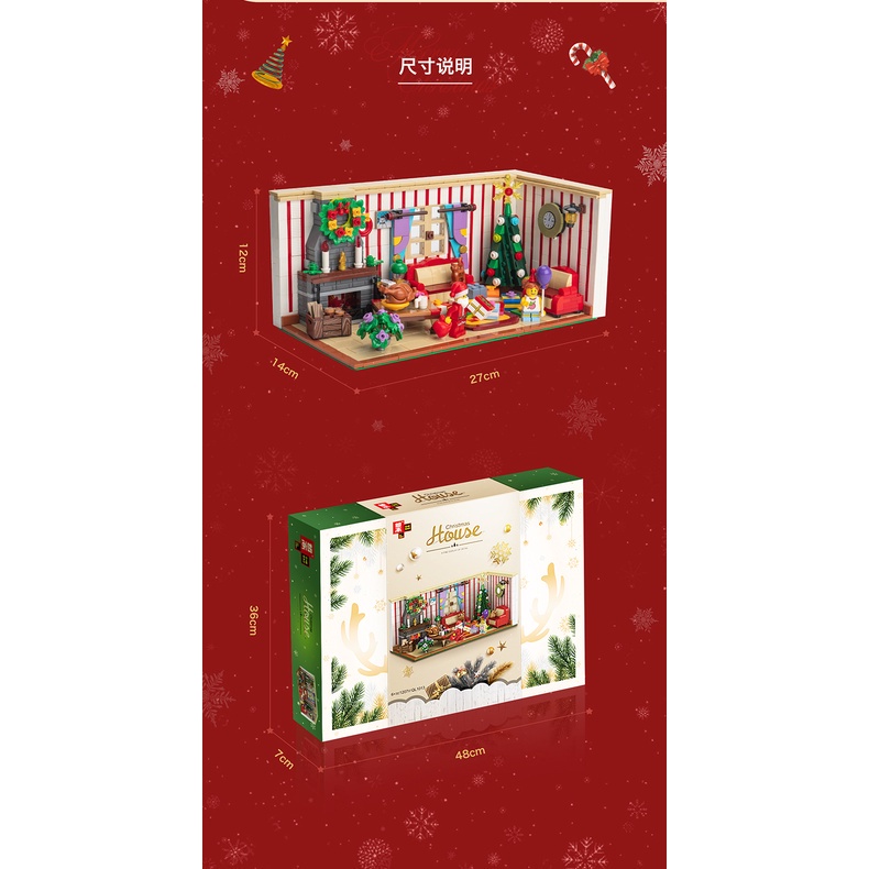 Bộ đồ chơi SLUBAN lắp ráp mô hình chủ đề giáng sinh 1208 mảnh cho bé