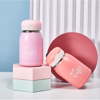 BÌNH GIỮ NHIỆT TRẺ EM LÕI INOX304 HÌNH CON MÈO CUTE- 4 màu dễ thương, an toàn tuyệt đối