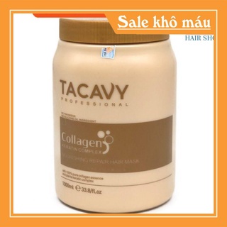 Hấp dầu tacavy collagen siêu mềm mượt phục hồi tóc hư tổn 1000ml