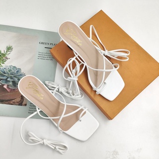 Giày Cao Gót Chiến Binh Cột Dây Cao 7cm