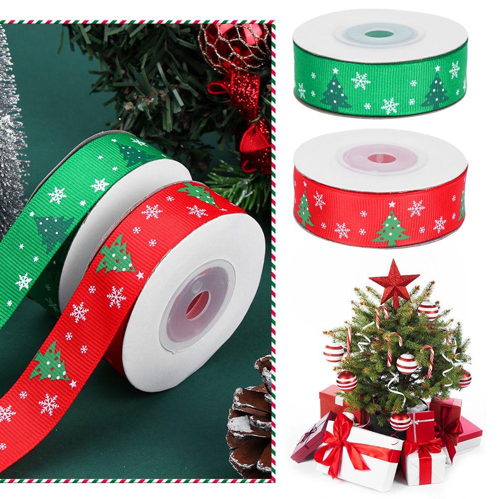 Cuộn Dây Ruy Băng In Họa Tiết Cây Thông Giáng Sinh Trang Trí Đa Ứng Dụng