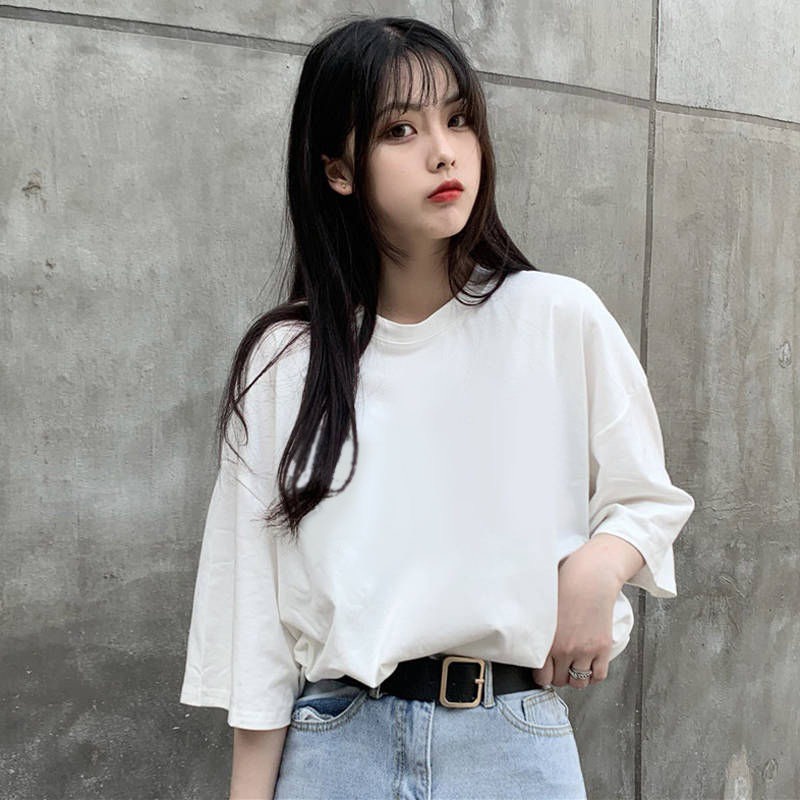 Áo thun nam nữ trơn nhiều màu tay lỡ chất Cotton phông Unisex form rộng oversize