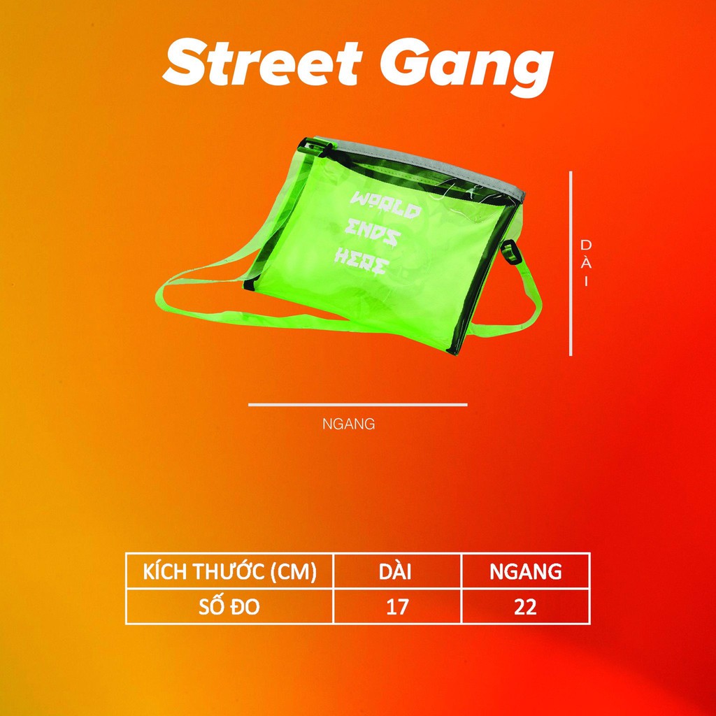 Túi trong suốt Dino - Xanh - Street Gang