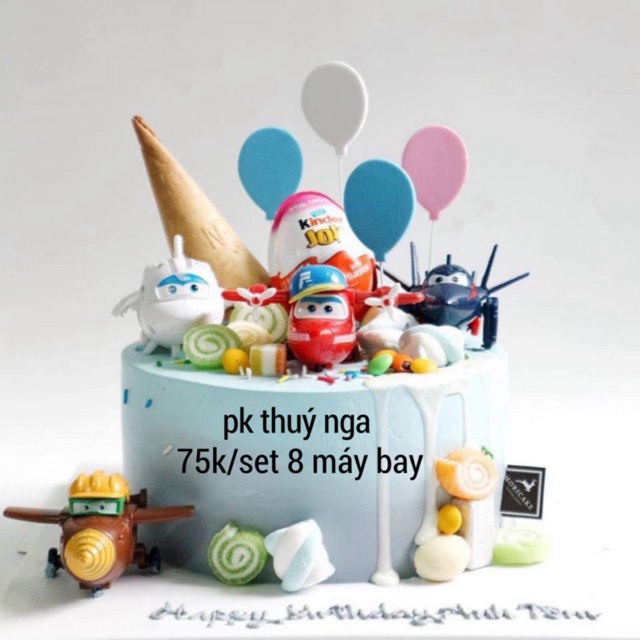 BỘ 8 MÁY BAY SIÊU ĐẲNG TRANG TRÍ BÁNH KEM