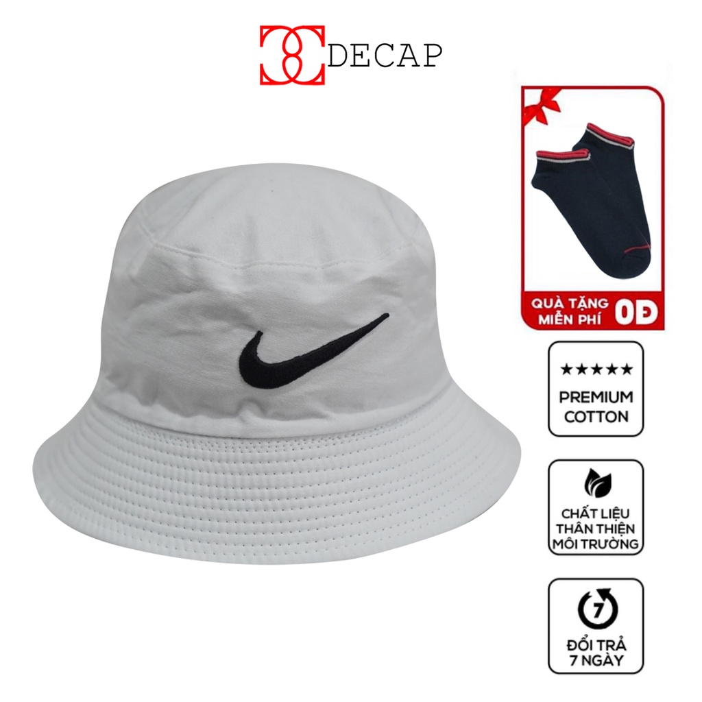 Mũ bucket tai bèo nón cụp có vành Unisex nam nữ ulzzang chất vải kaki tốt phom đẹp kiểu Nike 2 lớp | DECAP SHOP