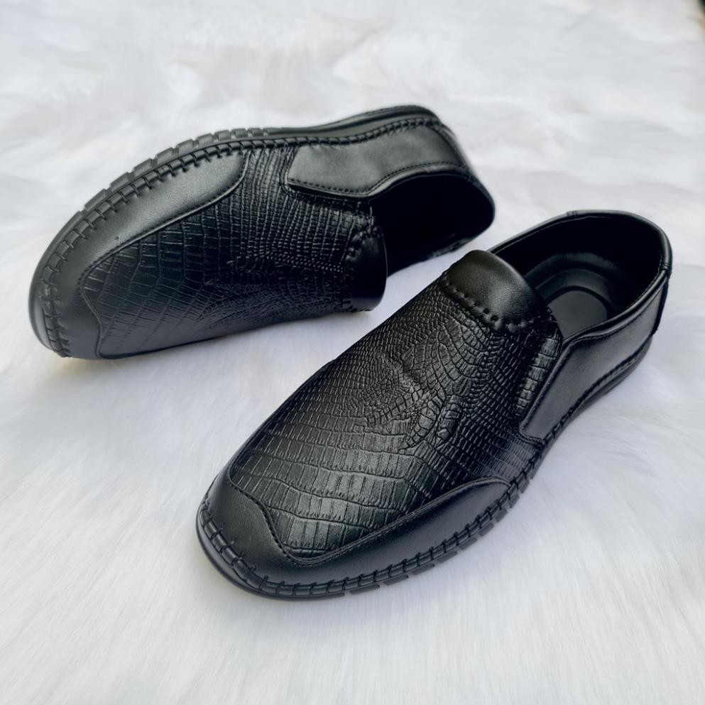 Giày Da, Giày Lười Da Dập Chân Rồng, Đế Khâu, Da Mềm, Đế Cao[HÀNG CAO CẤP] | BigBuy360 - bigbuy360.vn