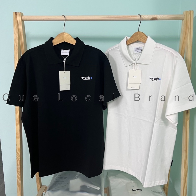 Hàng Chính Hãng Áo polo LEVENTS Mini popular White Full mác vải hãng Levent tặng kèm giấy thơm kèm ảnh thật và video