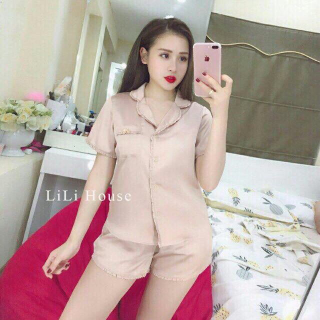 XẢ KHO- Bộ sóc pizama lụa viền xinh xắn