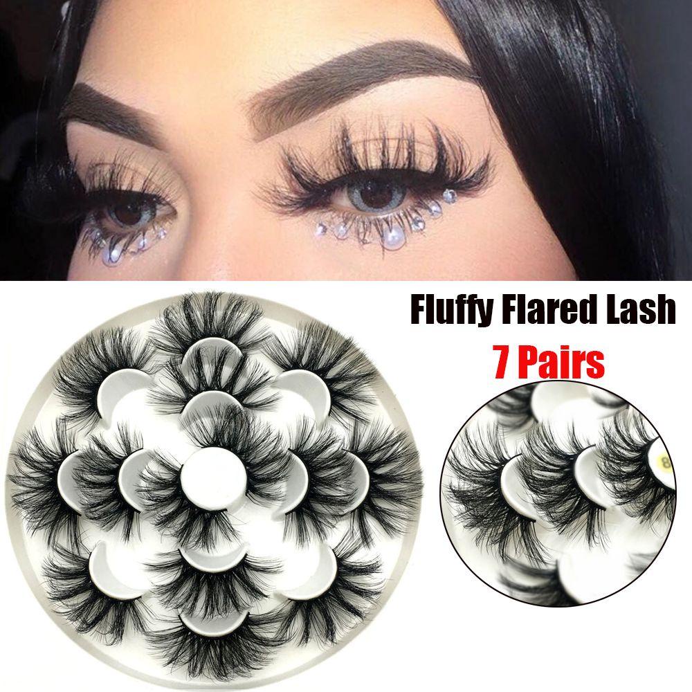 Xiantin Set 7 Cặp Lông Mi Giả SKONHED 25mm Trang Điểm Mắt Dài Quyến Rũ
