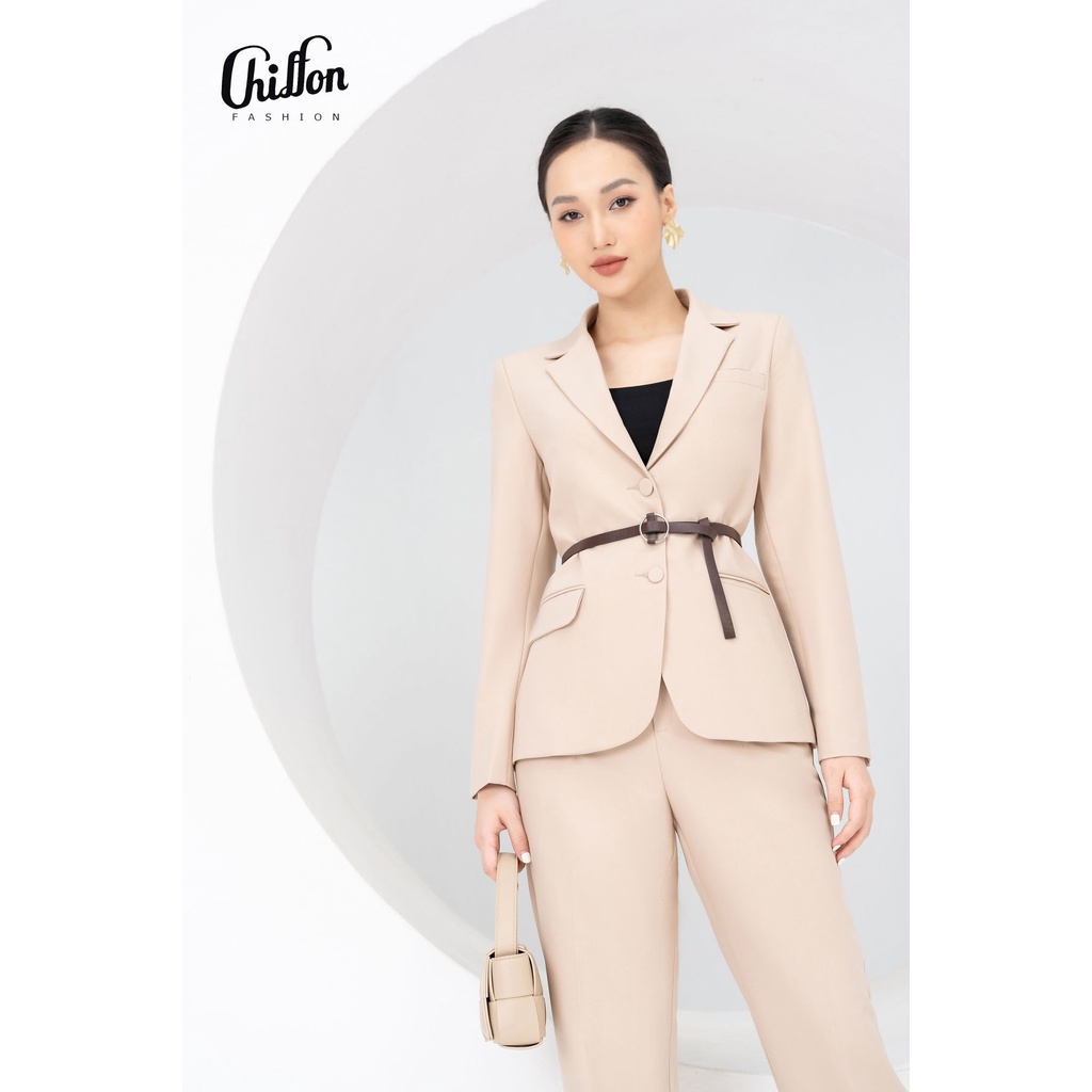 Áo vest nữ công sở cúc bọc phối túi thật by Thời Trang Chiffon
