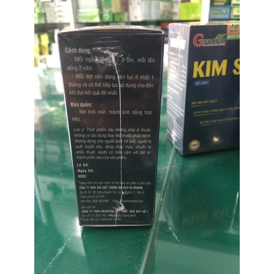 {CHÍNH HÃNG] Kim Sư Gpharm - Hỗ trợ bổ thận, tráng dương và mạnh gân cốt, giúp tăng nội tiết tố nam họp 30 viên