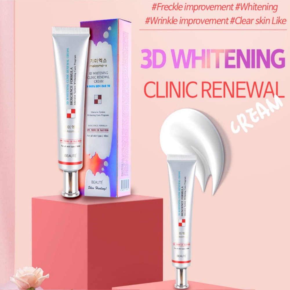 Kem Dưỡng Trắng Da, Giảm Thâm Nám, Tàn Nhang Melasma-X 3D Whitening Clinic Cream 40ml