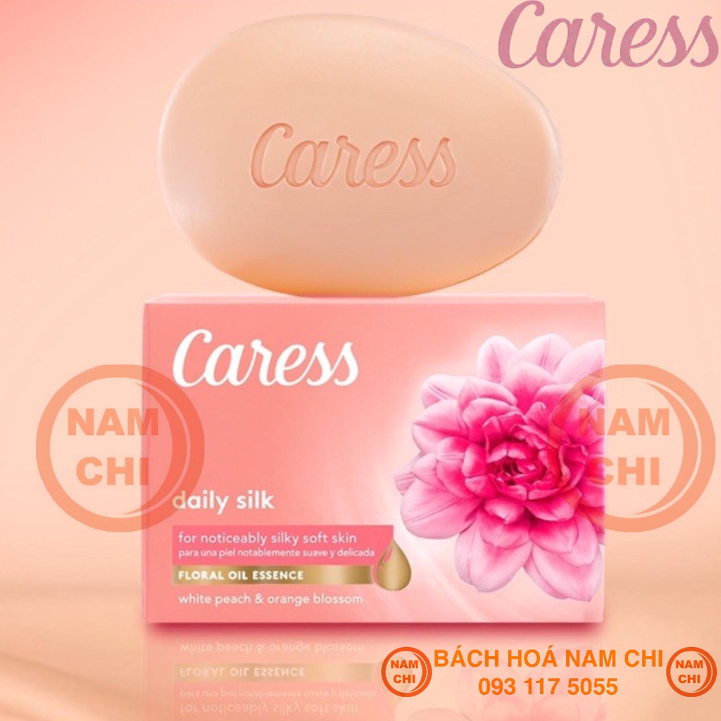 Xà Bông Cục CARESS Daily Silk Hương Đào Trắng Và Hoa Cam - USA