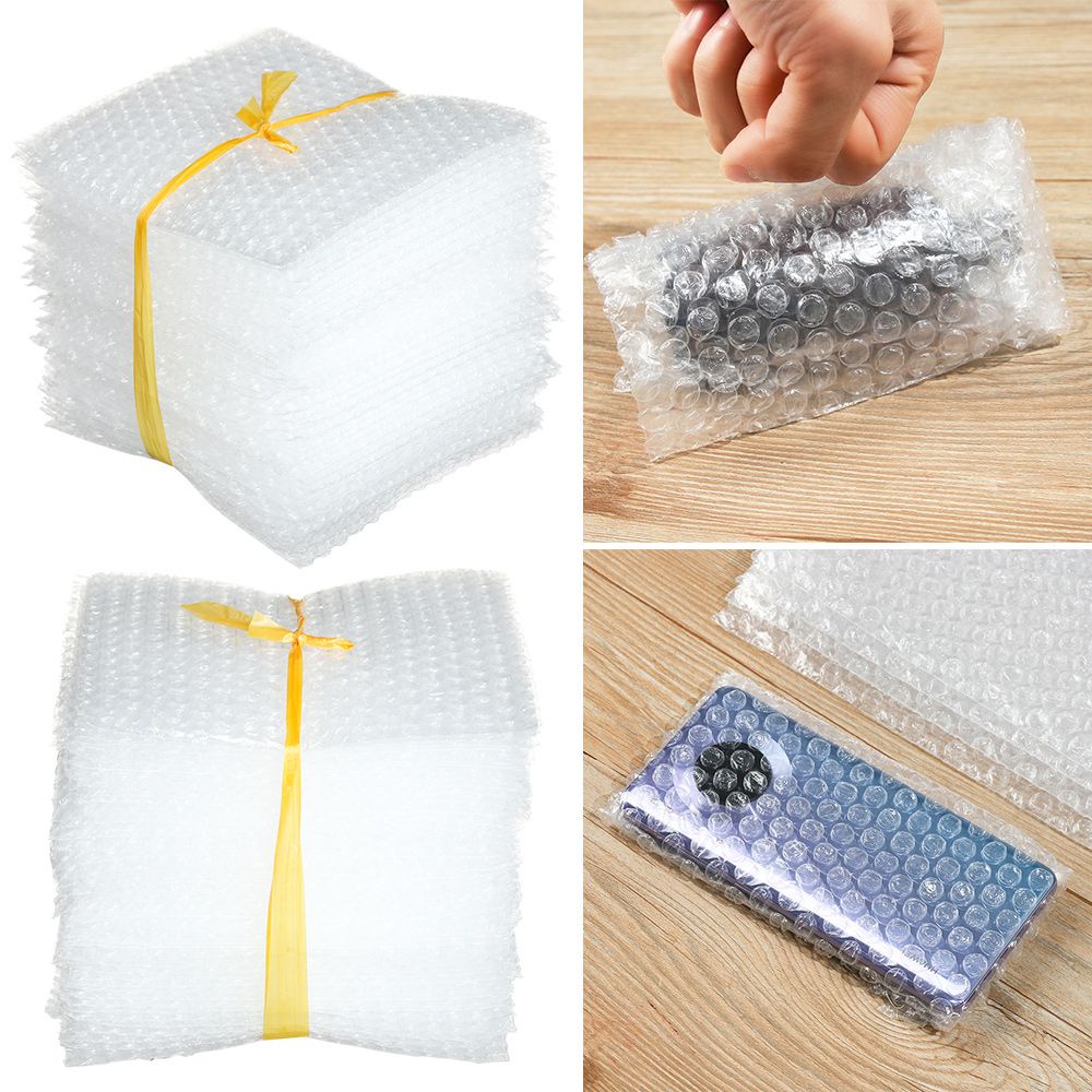Set 50 Túi Xốp PE Trong Suốt Bọc Bảo Vệ Túi Bong Bóng Chống Sốc 5 Kích Thước