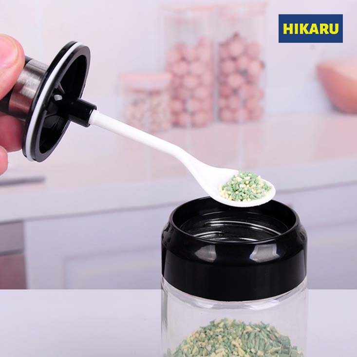 Lọ Gia Vị Kèm Thìa Thủy Tinh Chịu Nhiệt Cao HIKARU_HK-NA-005