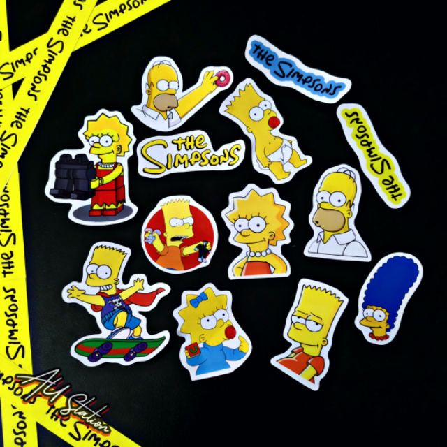 Sticker SIMPSONS 2 - nhựa PVC không thấm nước, dán nón bảo hiểm, laptop, điện thoại, Vali, xe, ... *SIMPSONS* Cực COOL