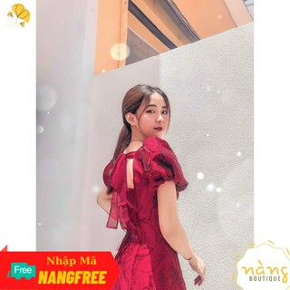 [Mẫu Mới tháng 12] Đầm Noel 💖FREESHIP💖 Đầm dáng xoè sang chảnh hết mức màu đỏ chơi Noel - Nàng Boutique