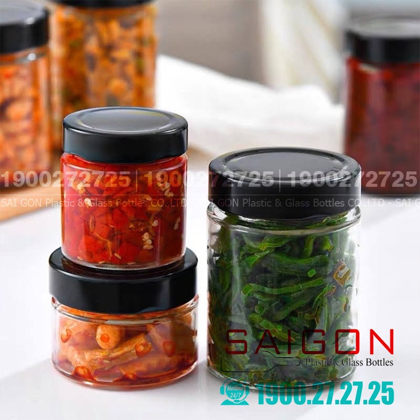 Hũ Gia Vị Trụ Tròn From Lùn Nắp Thiết Bản Dày | Tùy Chọn Dung Tích