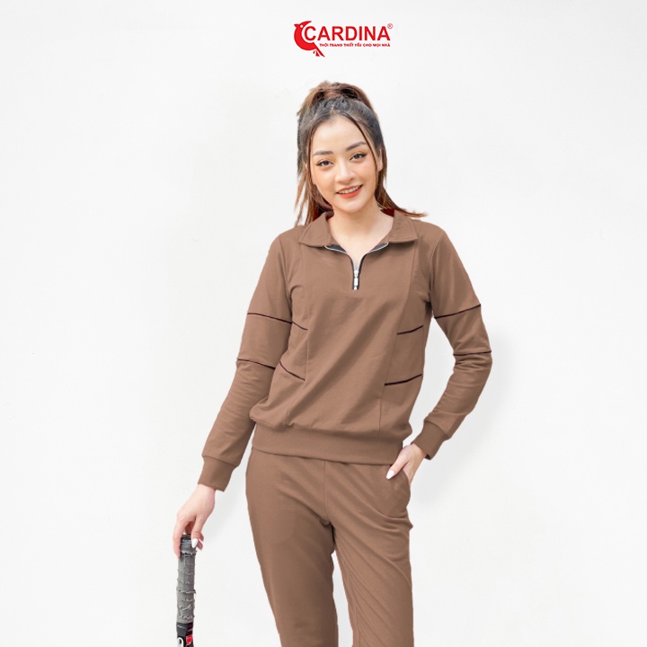 Đồ bộ nữ 𝐂𝐀𝐑𝐃𝐈𝐍𝐀 Chất Nỉ 6 Màu Cao Cấp Có Khóa Dáng Thể Thao, Năng Động 1NiF09