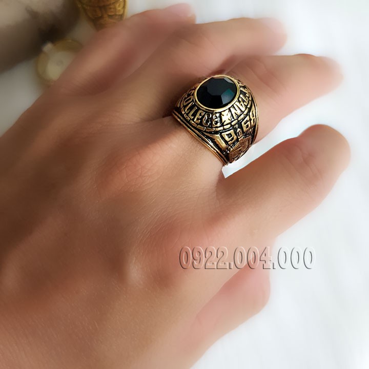 Nhẫn nam, nhẫn mỹ inox khắc số 1968.