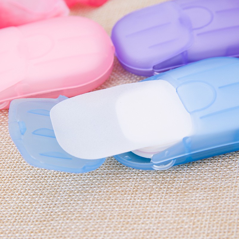 Hộp 20 Miếng Xà Phòng Giấy Mini Dùng Một Lần Tiện Dụng