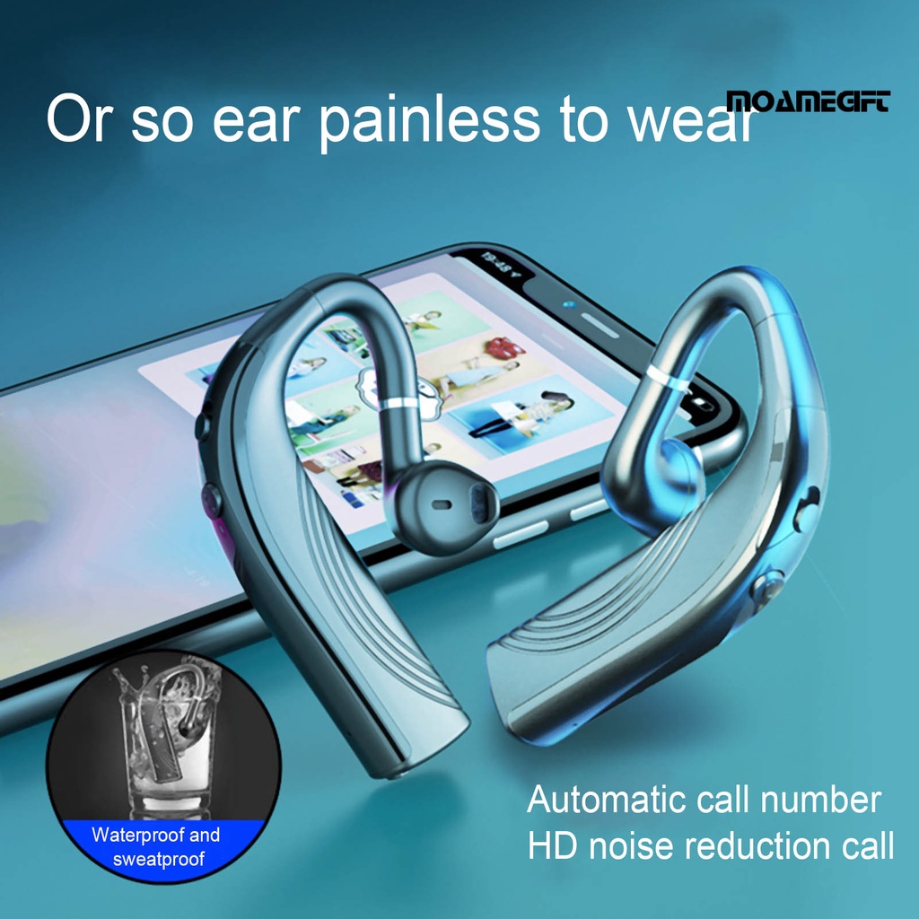 moamegift 1Pc RD02 Wireless Bluetooth 5.0 Ear Hook Earphone Rechargeable Stereo Earbud