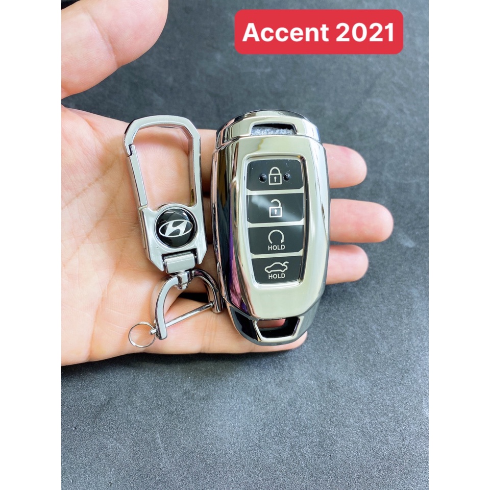 Ốp chìa khóa TPU silicon mạ bạc HYUNDAI Accent 2021