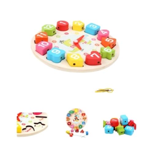 Đồ chơi trẻ em Bộ đồ chơi gỗ Foxi com bo 6 món giáo dục thông minh xâu hạt làm toán Montessori [BABY MAX]