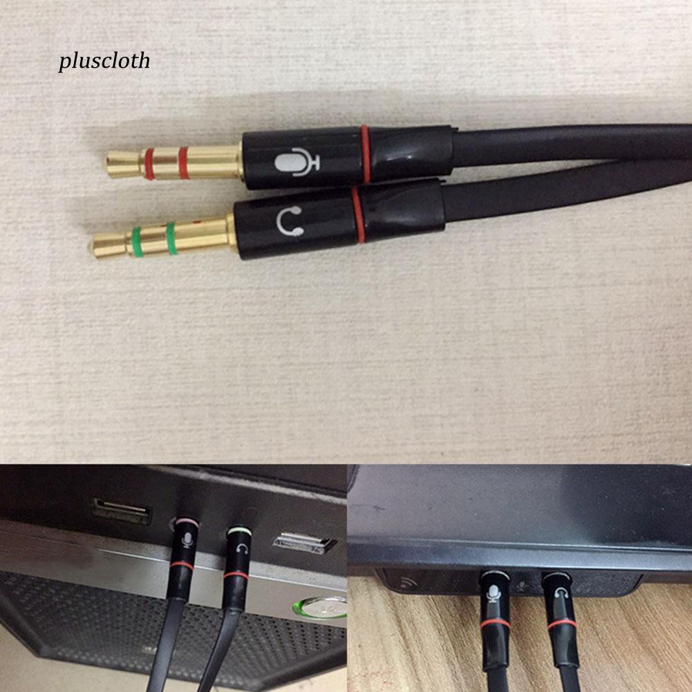 Cáp chuyển đổi 3.5mm Female sang 2 Male kết nối micro / tai nghe jack 3.5mm cho máy tính laptop