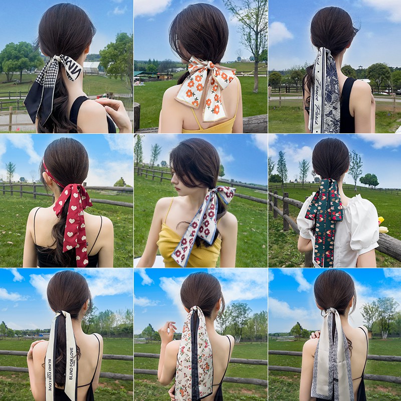 Dây Buộc Tóc Ruy Băng Vải Lụa Thanh Lịch