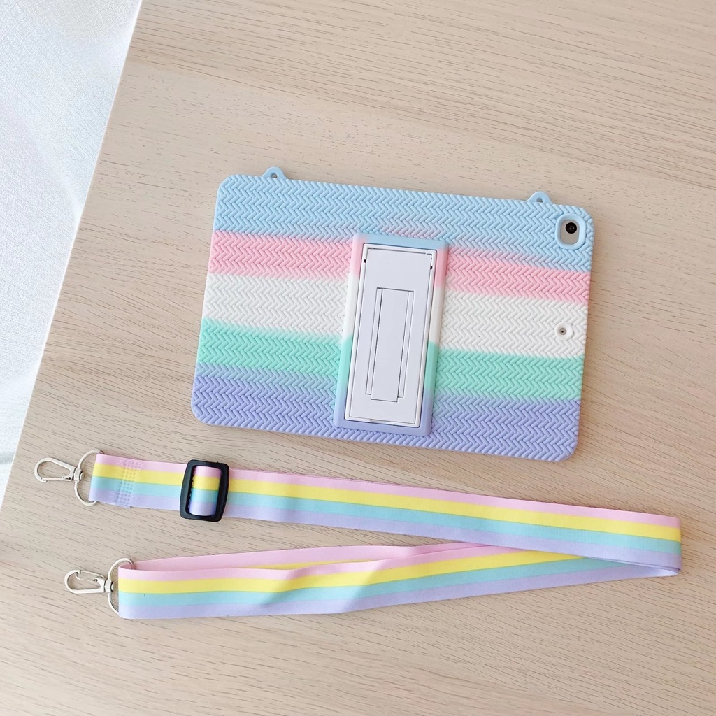 Ốp Máy Tính Bảng Silicon Mềm Có Giá Đỡ Cho IPad Pro 11 2021 8th 9th 10.2 10.5 Air 9.7 Mini 1 2 3 4 5 6