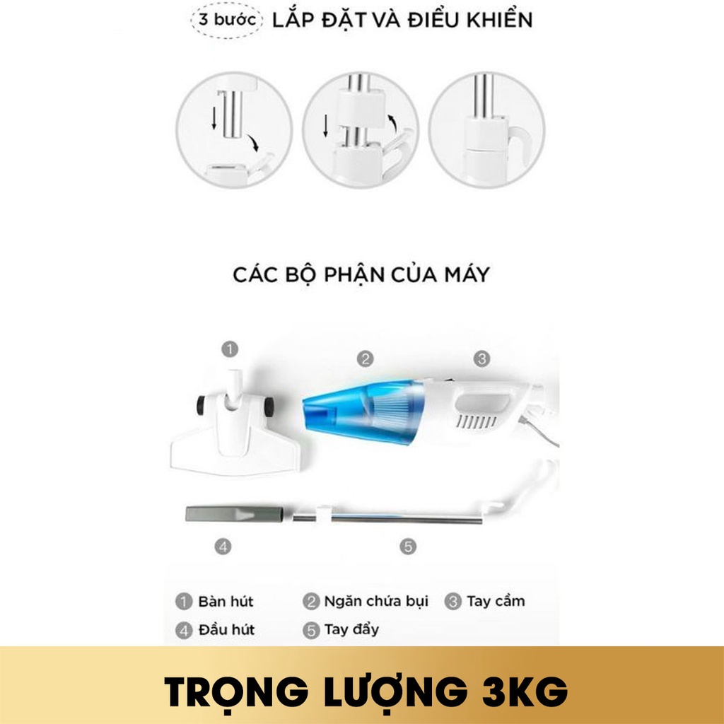 Máy hút bụi PERFECT SV07 650W lực hút 19000 pa. Hút bụi với thiết kế 2 trong 1 có tay cầm, tiện lợi, nhỏ GỌN