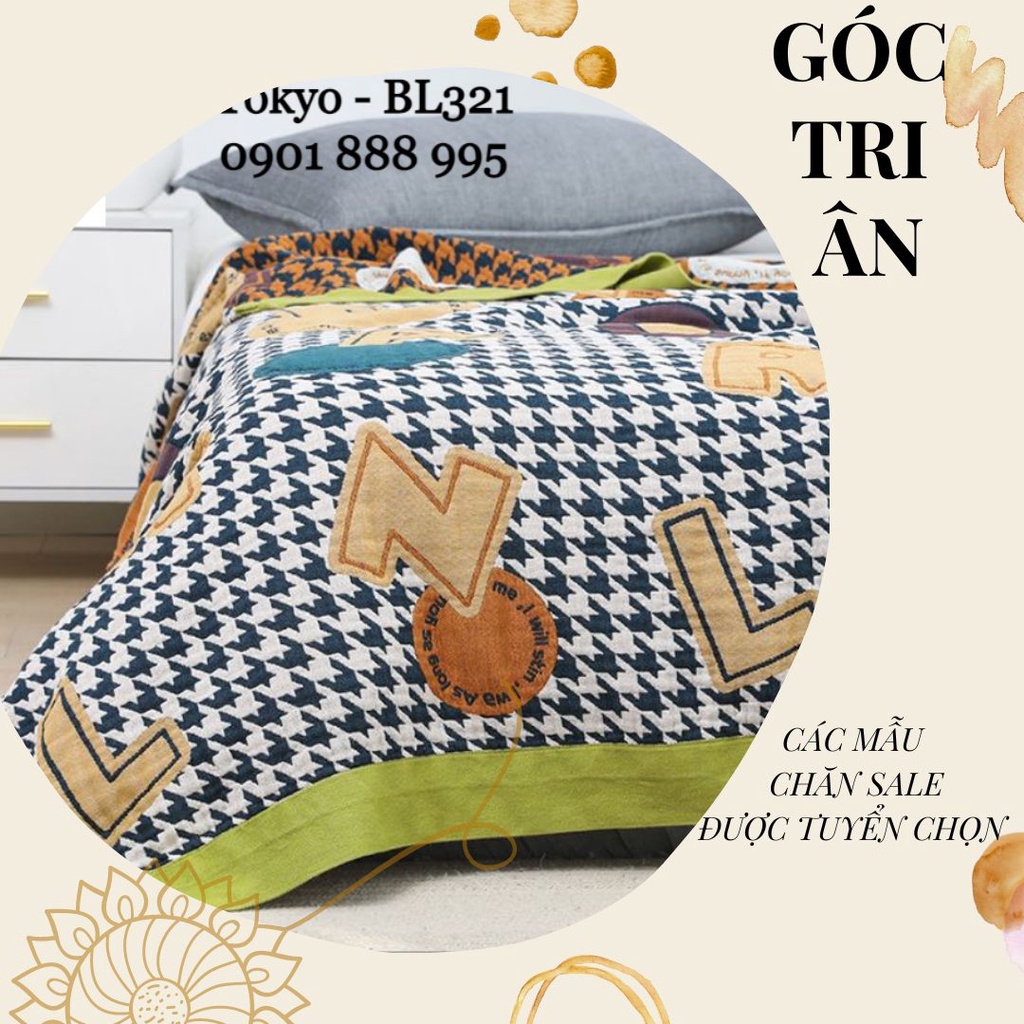 (2) SALE SẬP SÀN Chăn Thu Xô Organic Cotton (4-5lớp)