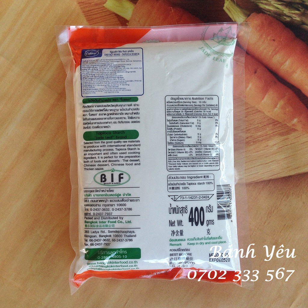 Bột năng Thái Lan 400g - hiệu Jade Leaf - NL19