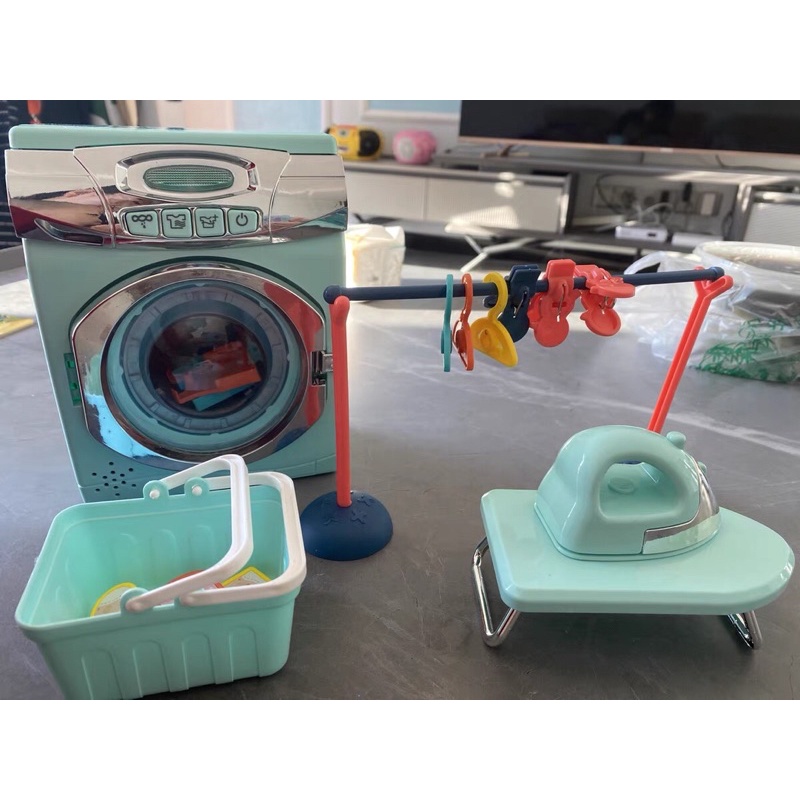 Bộ đồ chơi máy giặt bàn ủi có pin màu xanh A1001-4