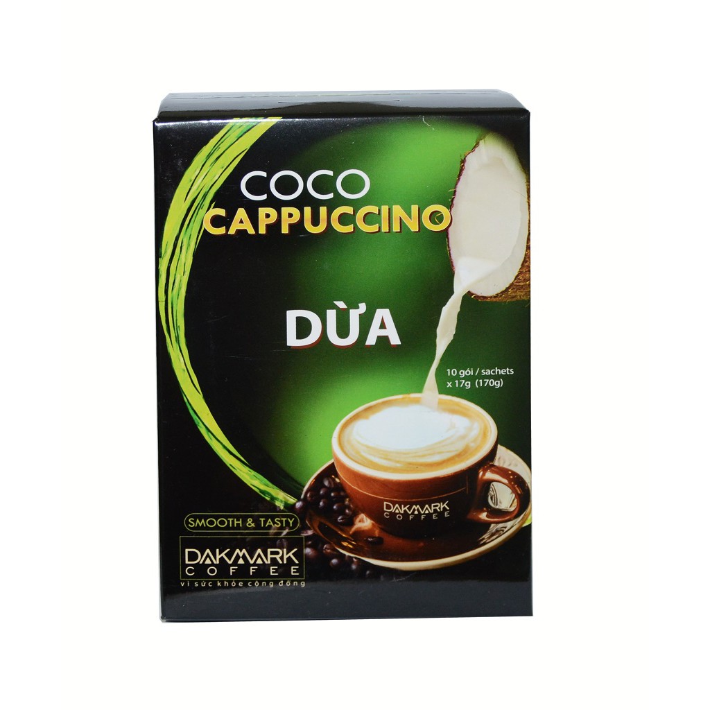 Cà phê Cappuccino dừa hoà tan DakMark- Hộp 10 gói x 17 g | BigBuy360 - bigbuy360.vn