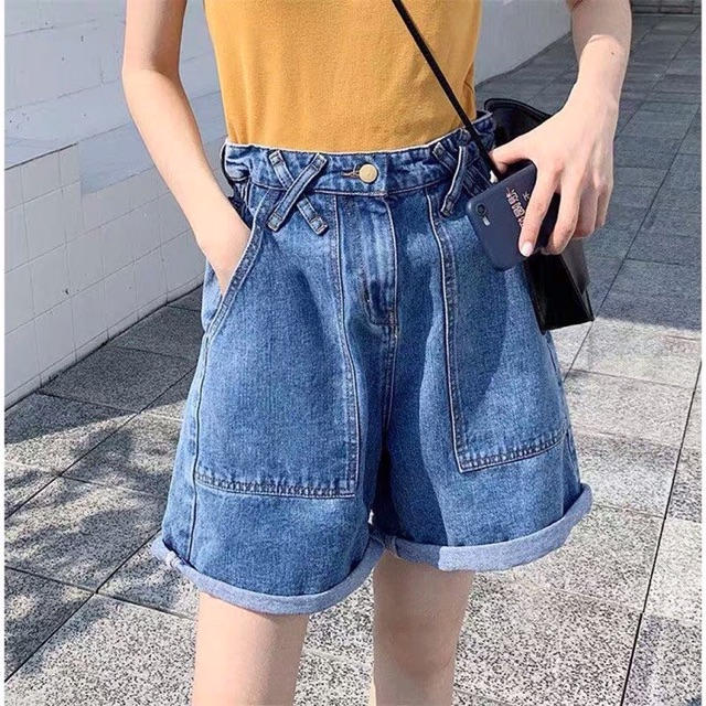 QUẦN SHORT JEAN CẠP CAO SẮN GẤU - HÀNG CÓ SẴN