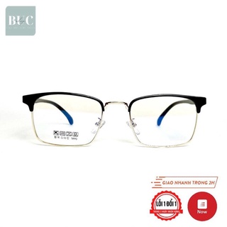 Gọng kính giả cận thiết kế vuông bọc nhựa viền kim loại 2723 BucShop dành cho nam nữ