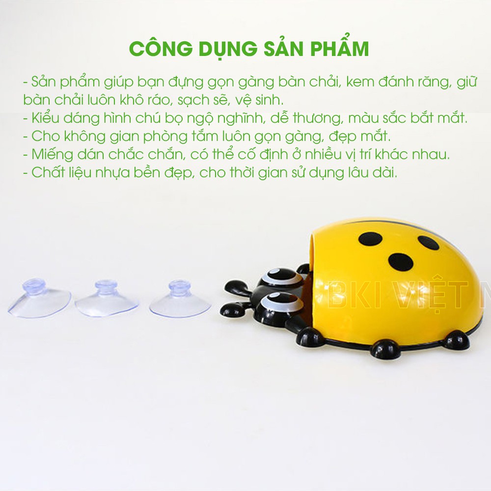 Dụng Cụ Để Bàn Chải Và Kem Đánh Răng Hình Chú Bọ Ngộ Nghĩnh Đáng Yêu - BOCBCHAI