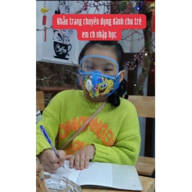 KHẨU TRANG KHÁNG KHUẨN CHUYÊN DÙNG CÓ VAN THỞ KÈM KÍNH CHẮN BỤI DÀNH CHO HỌC SINH SINH VIÊN | BigBuy360 - bigbuy360.vn