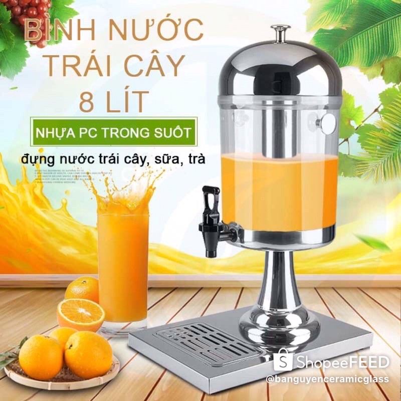 Bình đựng nước hoa quả vòi inox loại 1 vòi 8 lít (Loại Tốt)