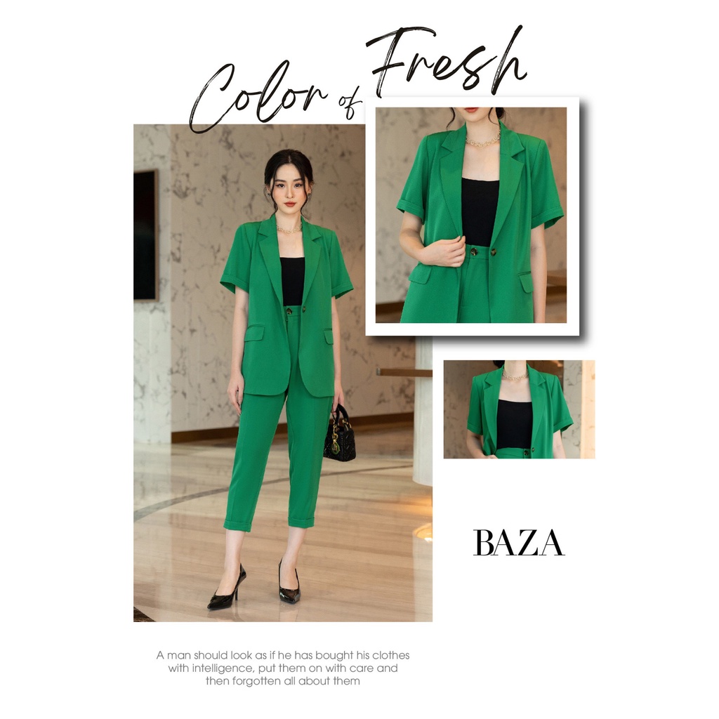 BSB4114 - SET VEST BLAZER QUẦN LỬNG - THỜI TRANG BAZA CAO CẤP
