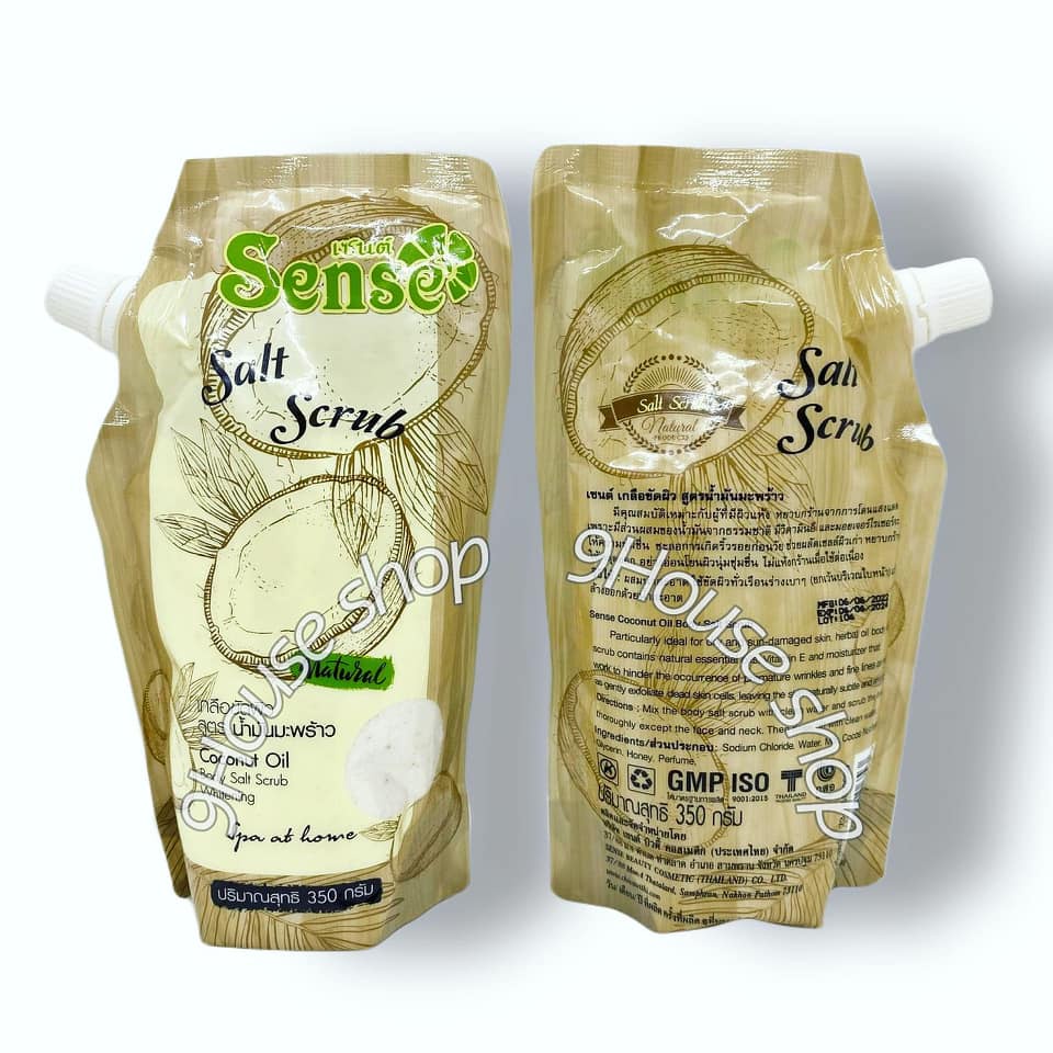 01 Muối Tắm Trắng Da Tẩy Tế Bào Toàn Thân Tinh Dầu Dừa Sense Coconut Oil Body Salt Scrub Thái Lan 350gram