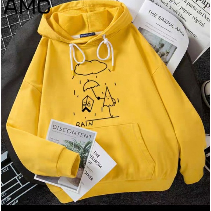 Áo hoodie trời mưa chất nỉ bông dày siêu ấm