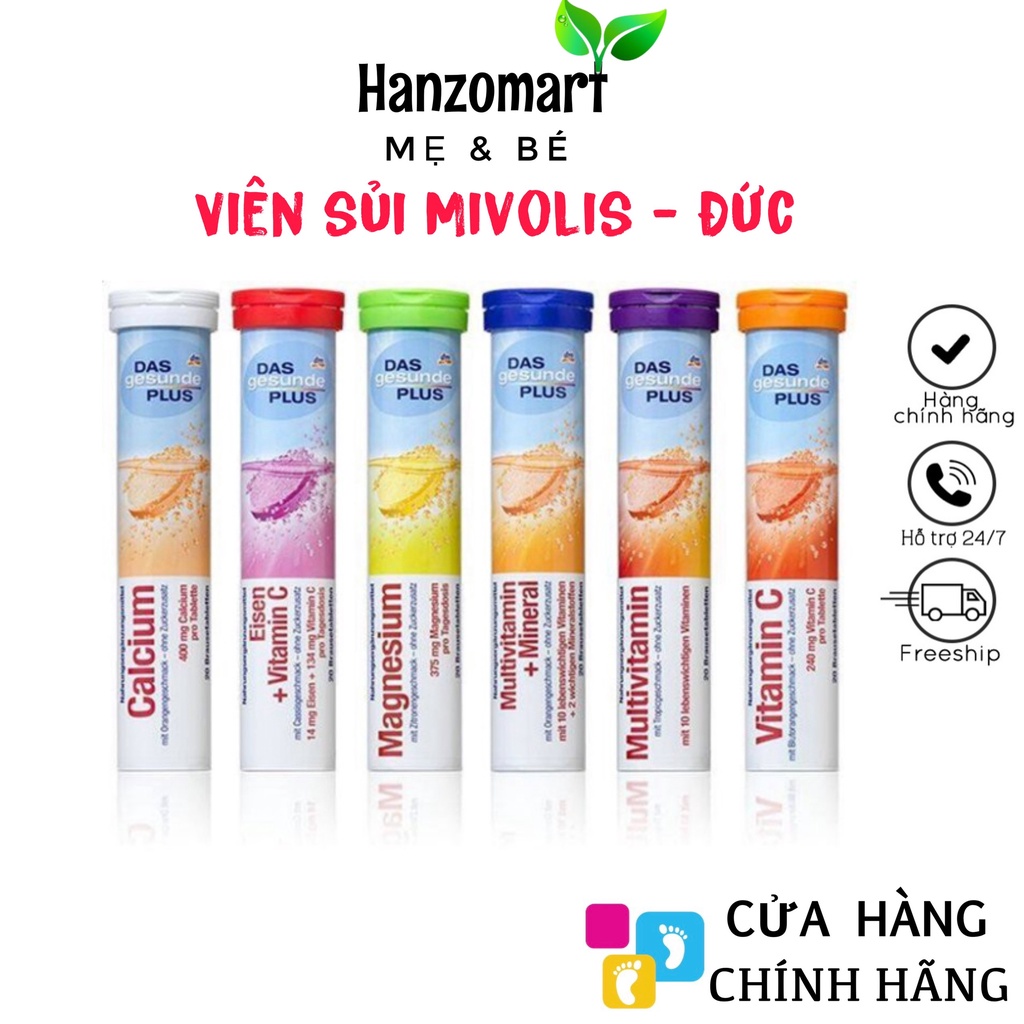 Viên Sủi Mivolis Vitamin C và các vị khác Hỗ trợ tăng cường hệ miễn dịch 20 Viên của Đức