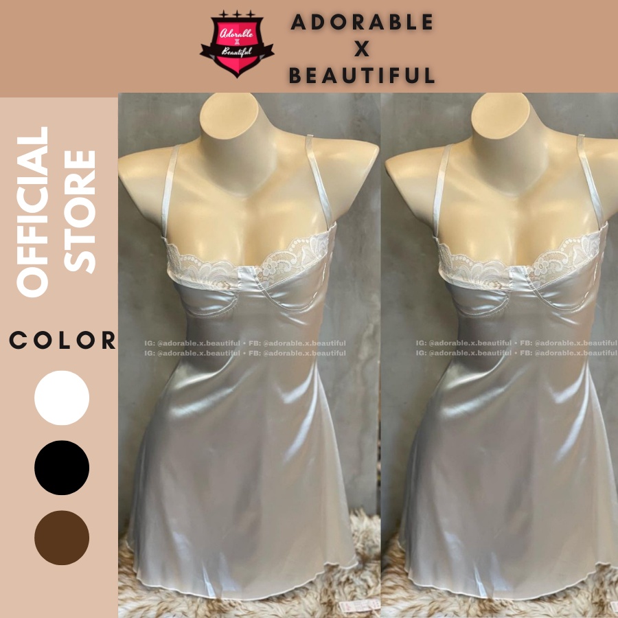 Đầm Satin Phối Ren Co Giãn Cut Out Phong Cách Sexy Quyến Rũ [AdorablexBeautiful]