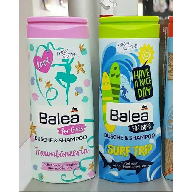 Sữa tắm gội Balea cho bé trai và bé gái 300ml