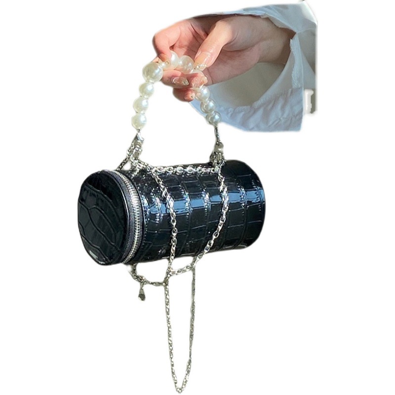 Túi đeo chéo da cá sấu đính ngọc trai phong cách Nhật Hàn thời trang cho nữ 2021