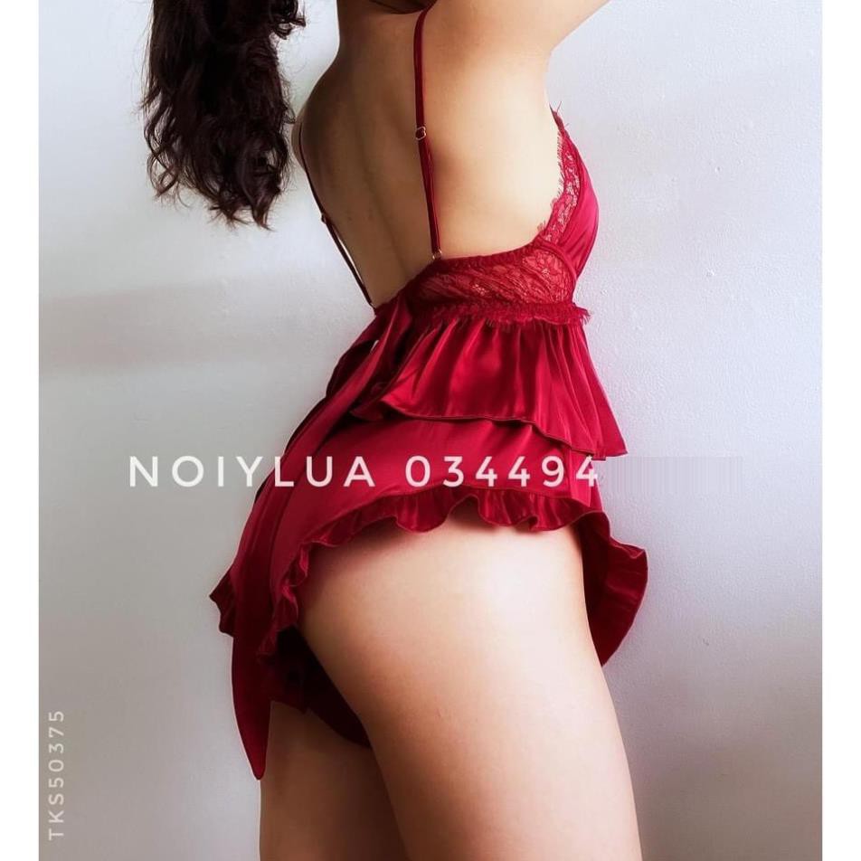 Đồ ngủ sexy 2 dây gợi cảm lụa satin phối ren kèm quần cao cấp Shutino DA17 | BigBuy360 - bigbuy360.vn