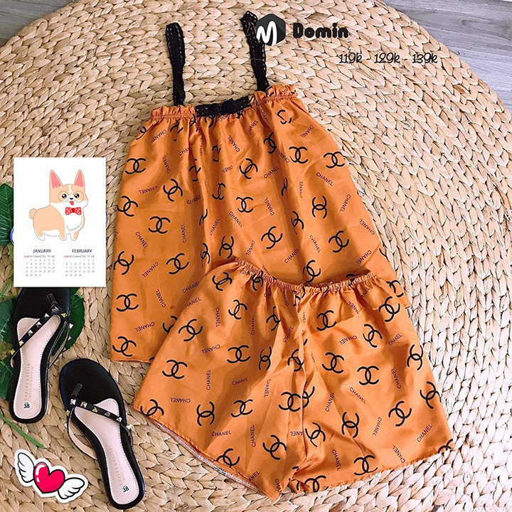 Đồ Bộ Mặc Nhà Ngắn Vải Kate Lụa Mềm Mịn Thoáng Mát Cha nel- DOMIN | BigBuy360 - bigbuy360.vn